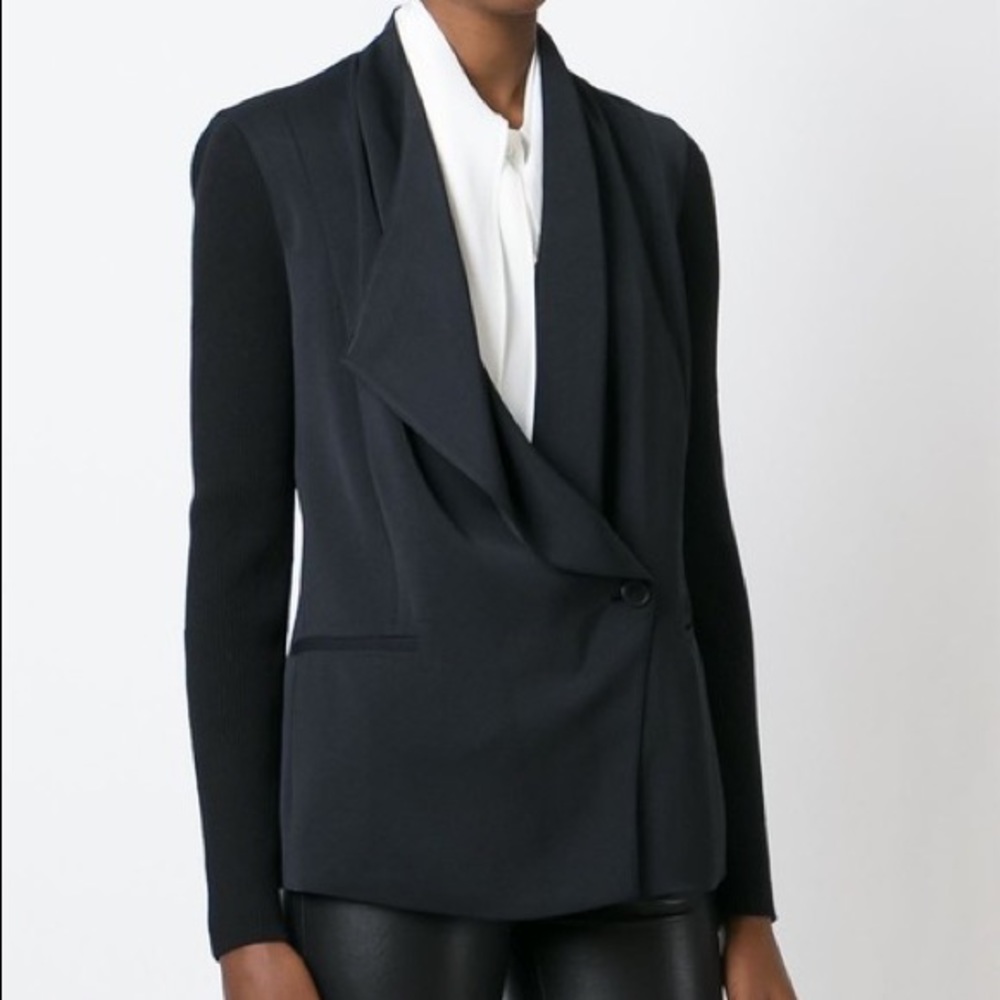 Vince Navy Draped Blazer